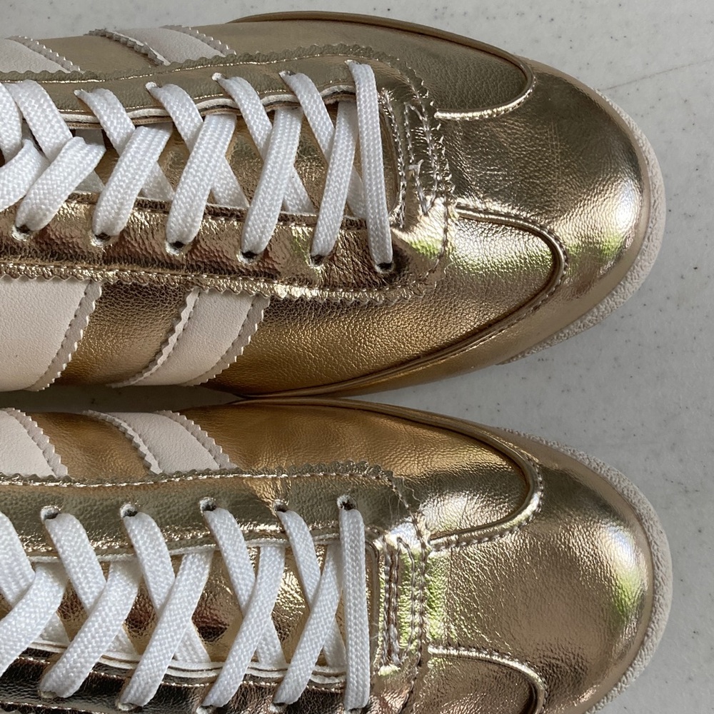 Madden Girl Metallic Gold Jumper Sneakers - Picture 3 of 7